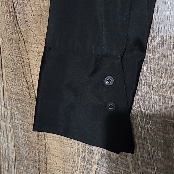 Gently Loved girls dress shirt size medium by beechers Brook stretch black shiny - Picture 9 of 9